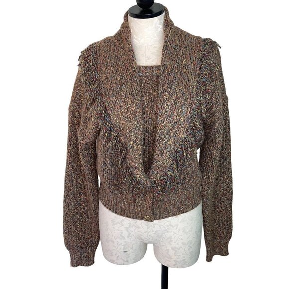 House of Harlow 1960 Womens 2 Piece Set Tank Top And Cardigan Size Large Brown - Picture 9 of 13